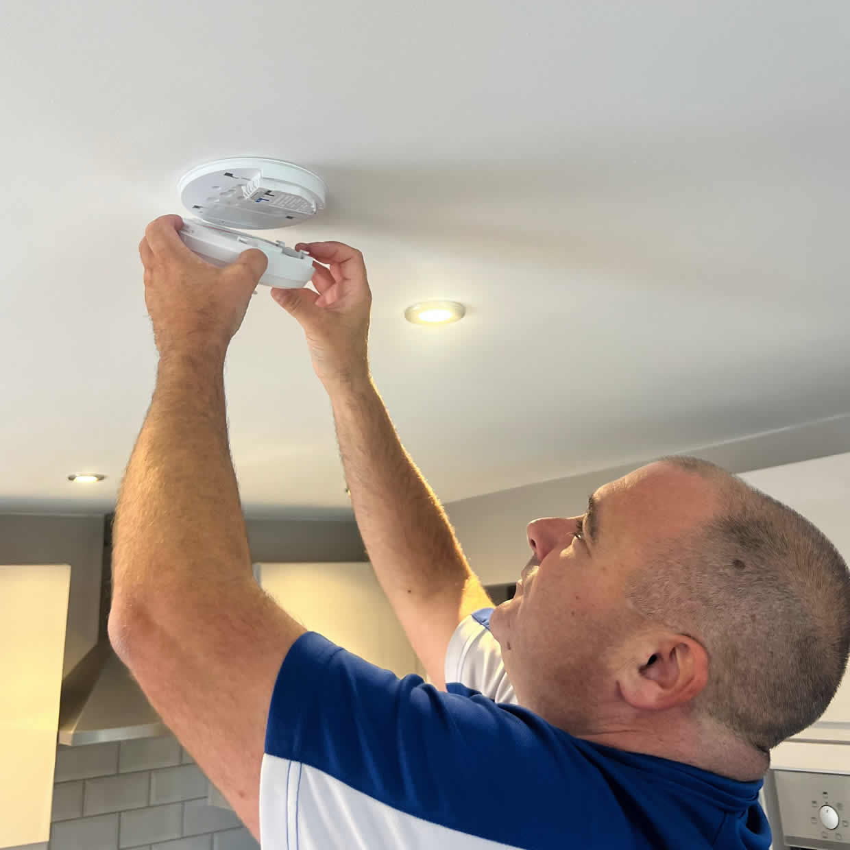 Smoke alarm providing fire safety protection in a Luton home